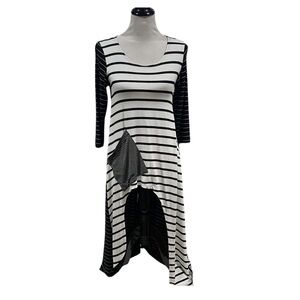 Alembika COMPOsition Dots and Stripes Tunic Top Size S NWT